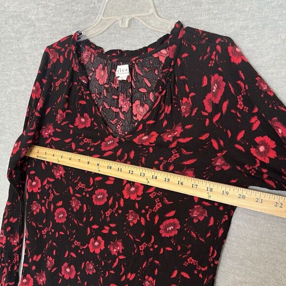 Velvet Graham Spencer Floral Top Womens XS Red Whimsigoth Witchy Romantic Blouse - Picture 10 of 12